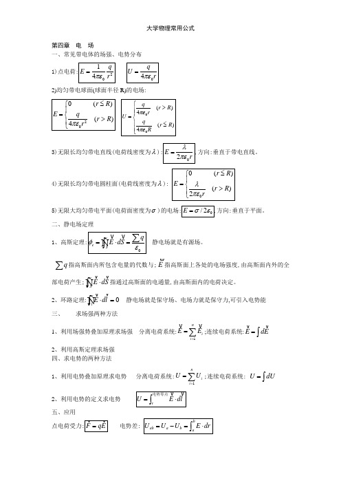 大学物理常用公式