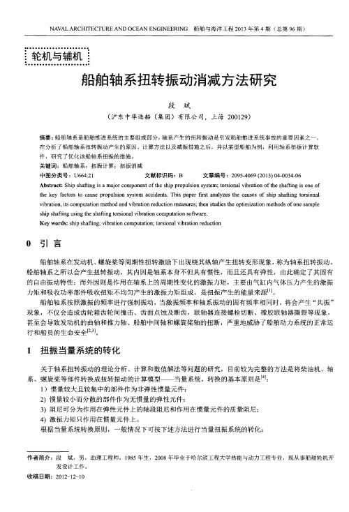 船舶轴系扭转振动消减方法研究