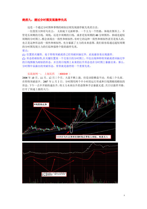 绝招9：透过分时图发现涨停先兆