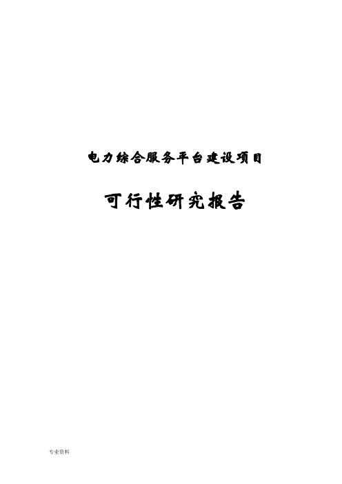 电力综合服务平台项目可行性研究报告