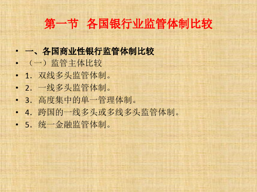 第十章   各国金融监管体制比较 《各国金融体制比较》PPT课件