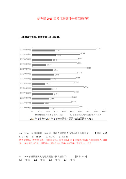 楚香凝2015国考行测资料分析真题解析