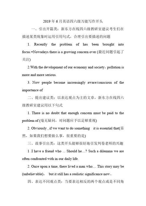 英语四六级万能写作开头.doc
