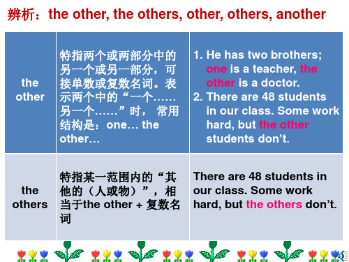 other, the other, another, others 和 the others辨析