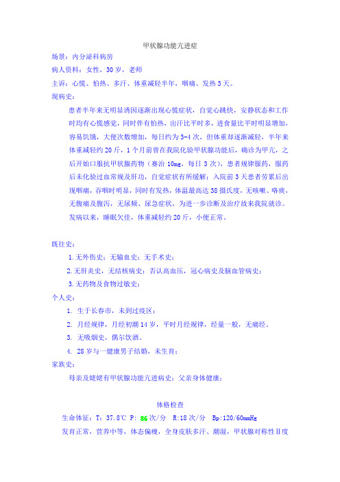 甲状腺功能亢进症病历资料