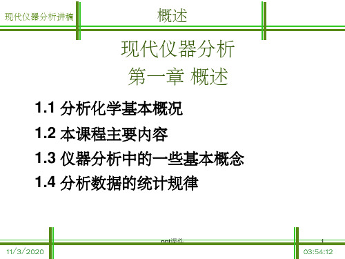 【大学课件】现代仪器分析第一章 概述