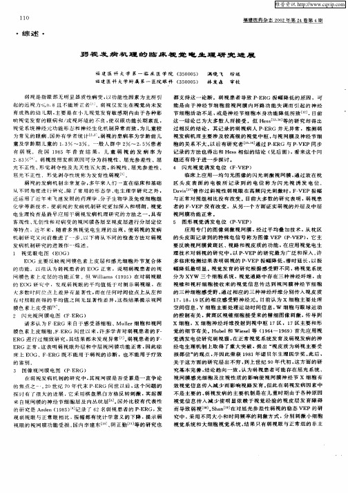 弱视发病机理的临床视觉电生理研究进展