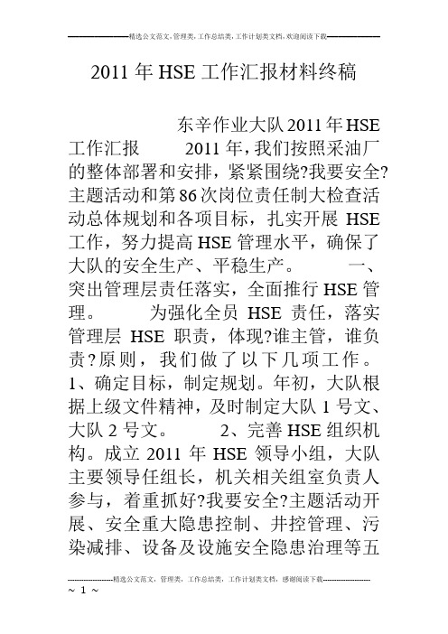 11年hse工作汇报材料终稿