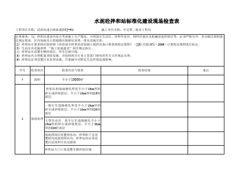 砼拌和站建设的现场检查评价表