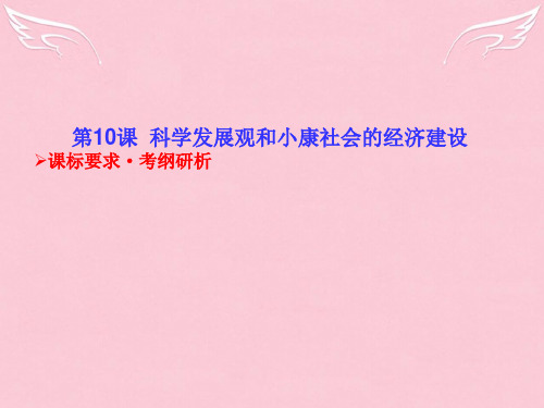 【高考调研】高考政治 经济生活 第10课  科学发展观和小康社会的经济建设课件 新人教版必修1