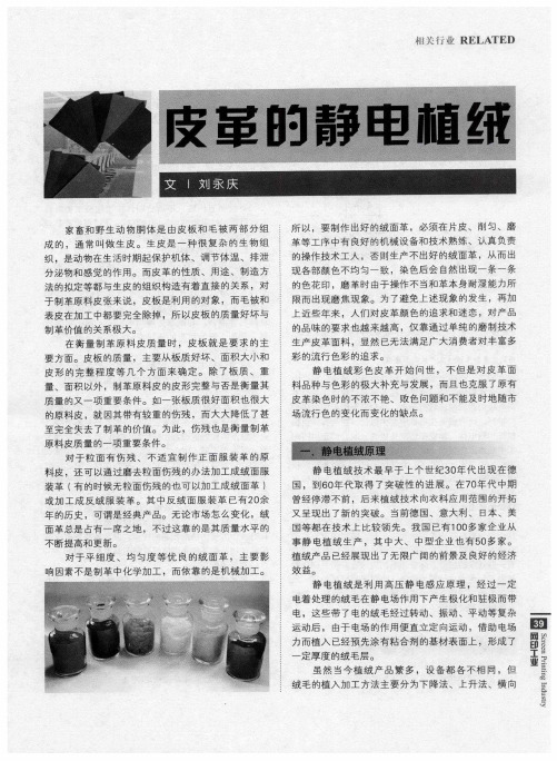 皮革的静电植绒