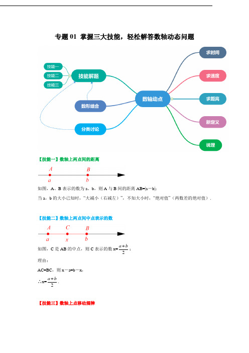 专题01 掌握三大技能,轻松解答数轴动态问题(解析版)