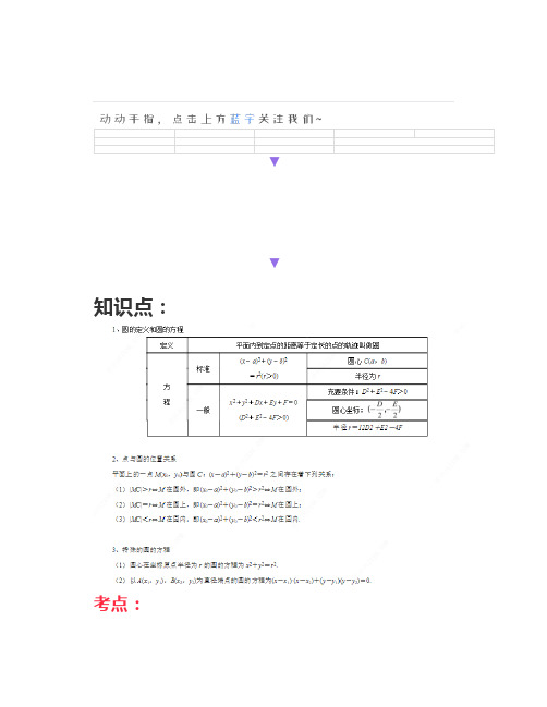 高中数学《圆的方程》微课精讲+知识点+教案课件+习题