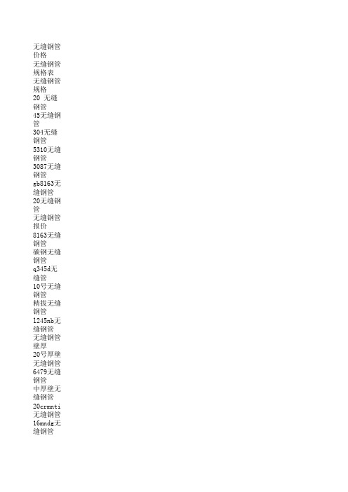 关于无缝钢管的长尾词推荐