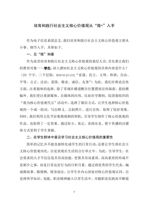 高职院校团总支培育和践行社会主义核心价值观措施
