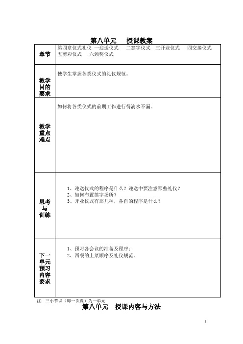 现代交际礼教案——仪式礼仪