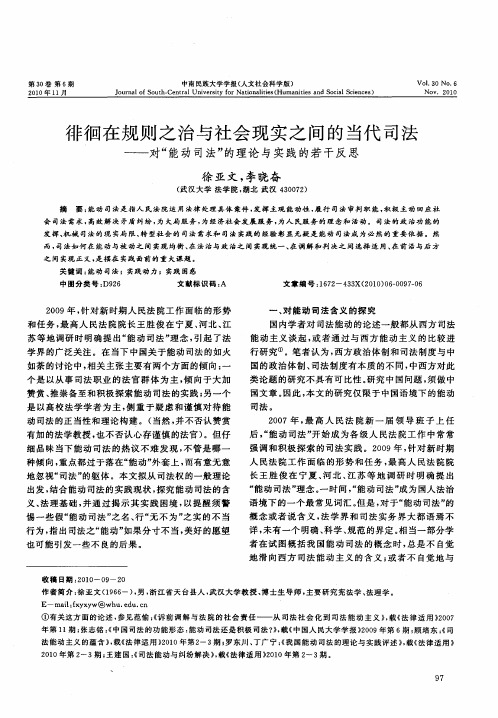 徘徊在规则之治与社会现实之间的当代司法——对“能动司法”的理论与实践的若干反思
