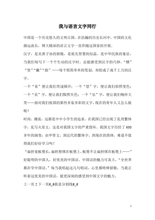 我与语言文字同行