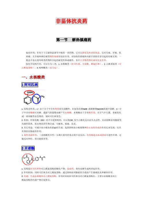 解热镇痛、非甾体抗炎、抗痛风药