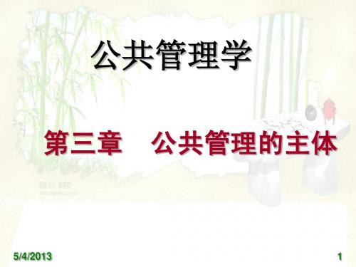 公共管理学3公共管理的主体