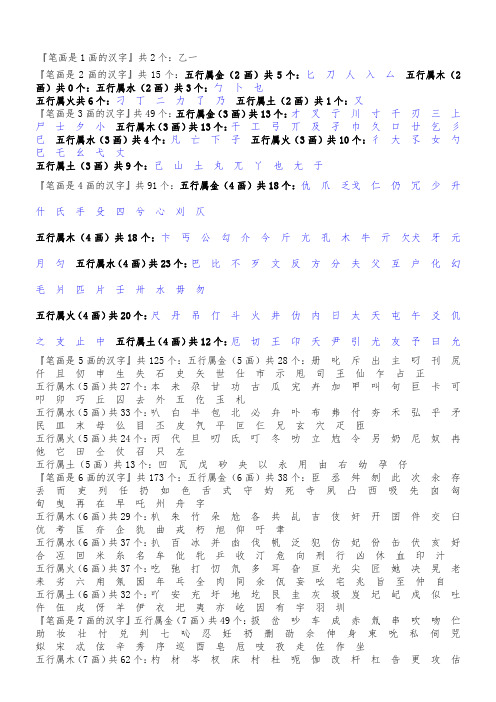 笔画是1到10画的汉字