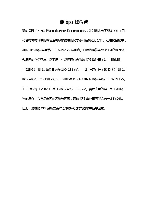 硼xps峰位置