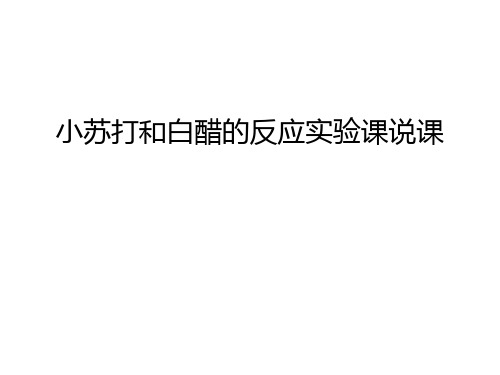 小苏打和白醋的反应实验课说课说课讲解