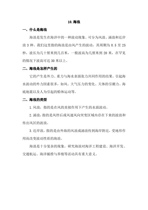 10.海浪(相关资料)