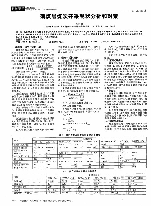 薄煤层煤炭开采现状分析和对策