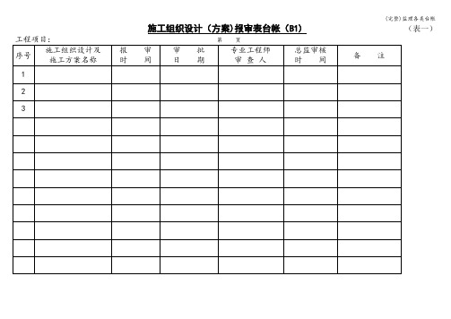 (完整)监理各类台帐