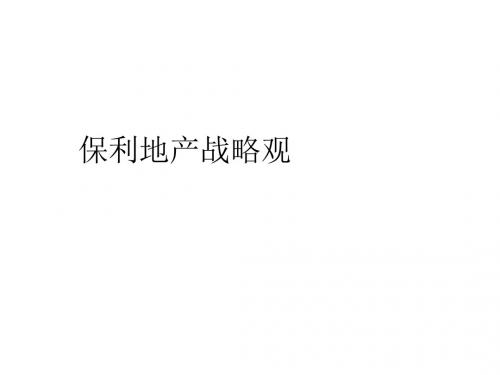 保利地产战略观