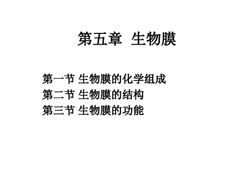 生物化学  第五章  生物膜