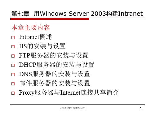 计算机网络技术及应用7PPT课件