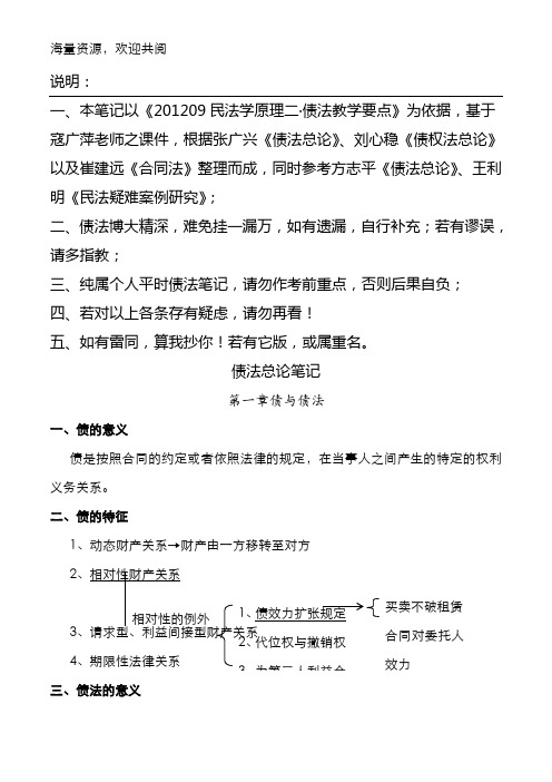 债法总论笔记,DOC