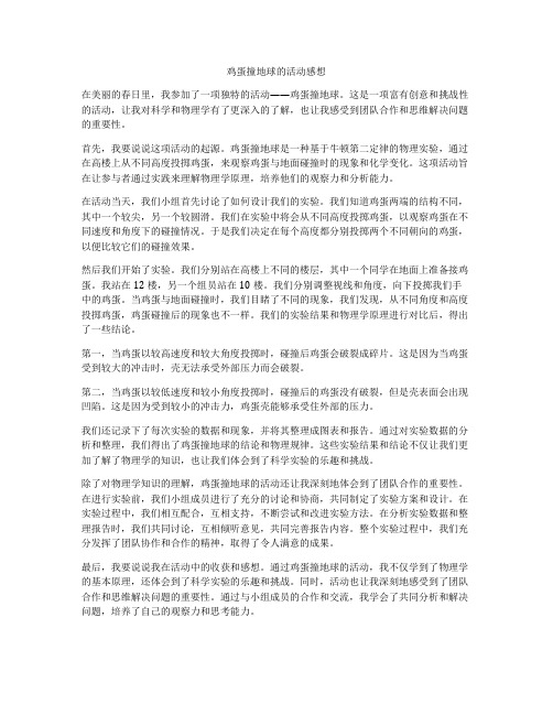 鸡蛋撞地球的活动感想