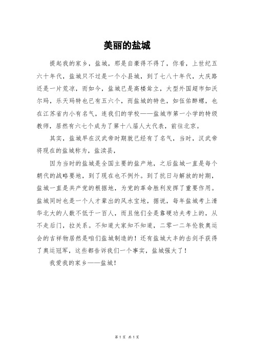 美丽的盐城_六年级作文_3