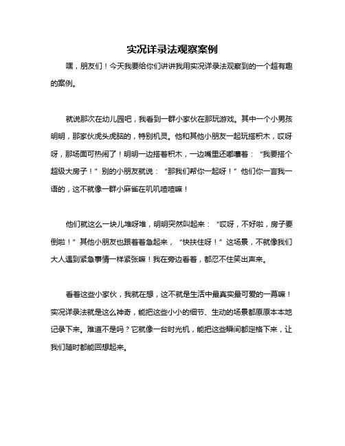 实况详录法观察案例