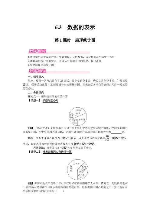 北师大版七年级上册数学 6.3 第1课时 扇形统计图 优秀教案 