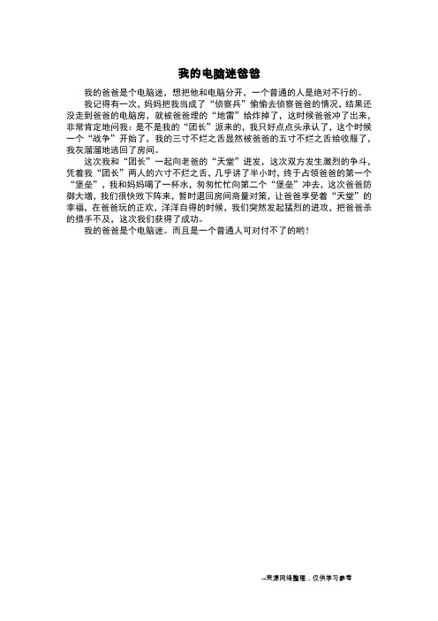 我的电脑迷爸爸_写人作文