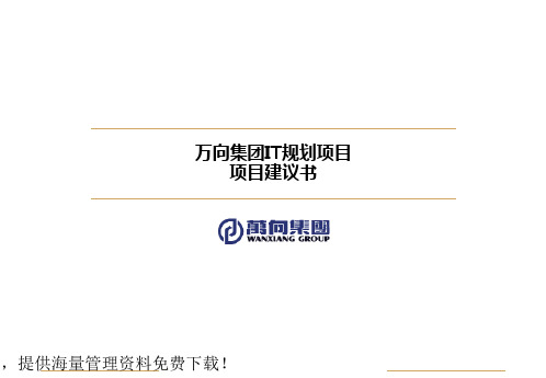 XX集团集团it规划项目项目建议书