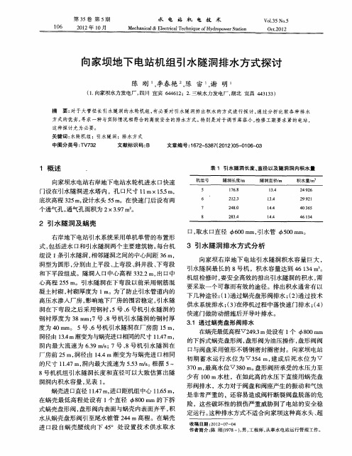 向家坝地下电站机组引水隧洞排水方式探讨