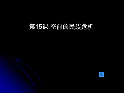 15 空前的民族危机