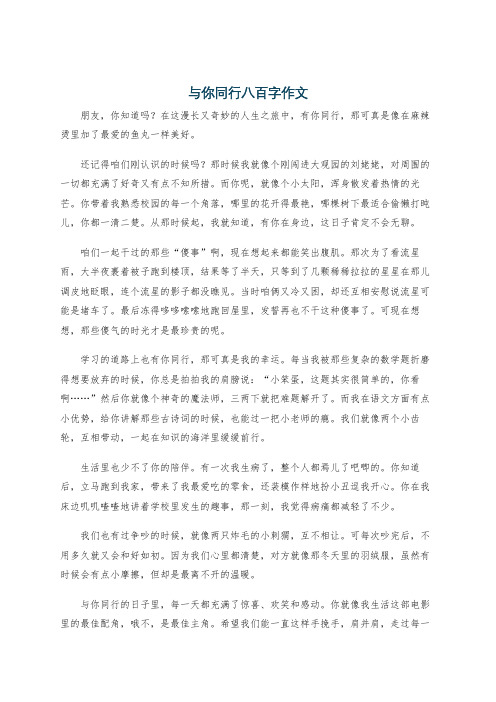 与你同行八百字作文