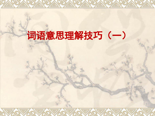 理解词语的方法技巧与练习