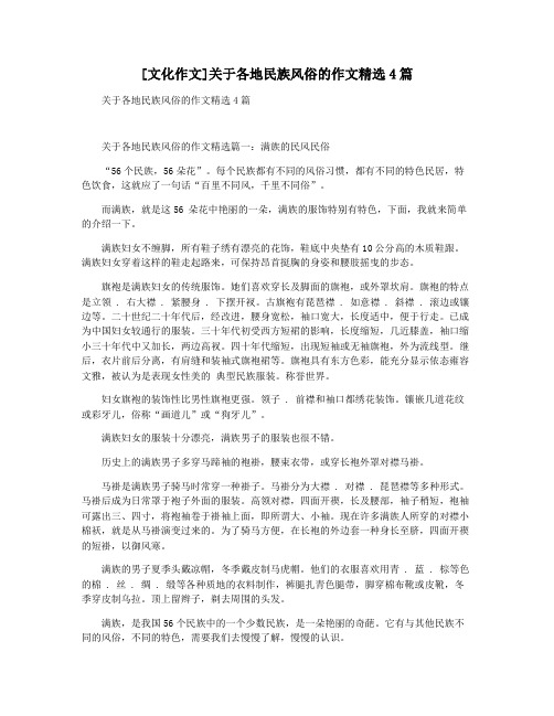 [文化作文]关于各地民族风俗的作文精选4篇