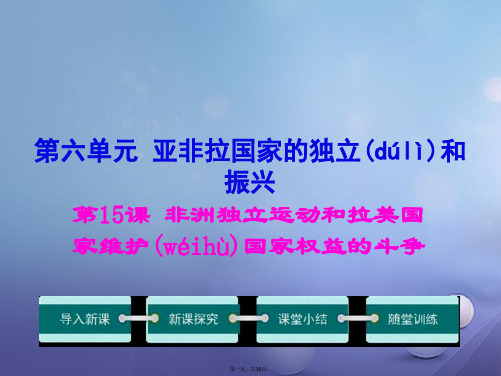 九年级历史下册第六单元第15课非洲独立运动和拉美国家维护国家权益的斗争教学课件岳麓版