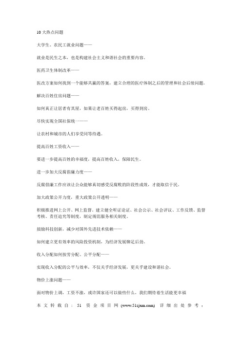 10大热点问题