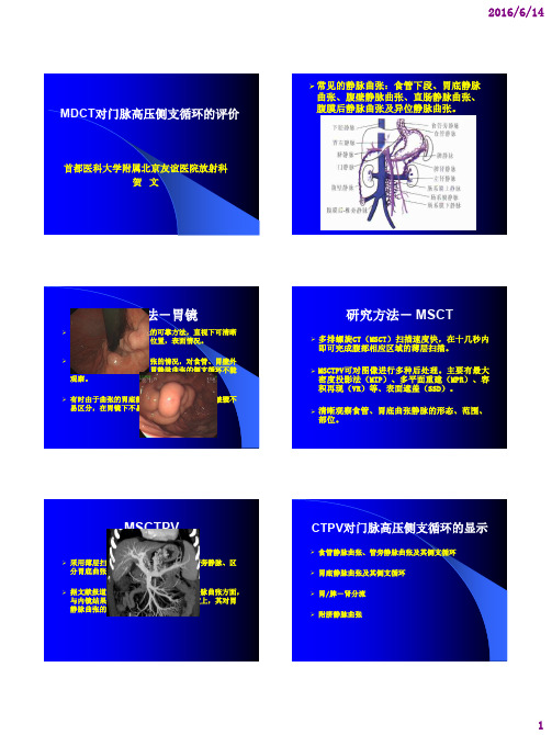 1.门静脉高压侧枝循环的CT评价