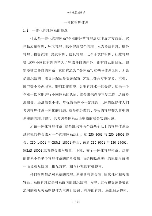 一体化管理体系