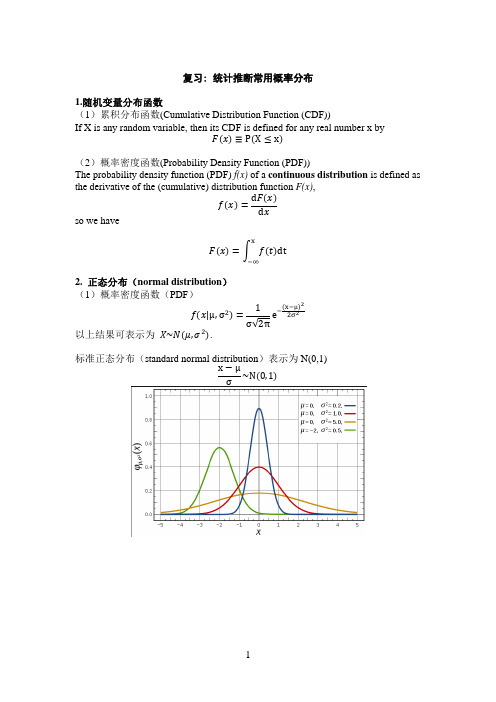 最常用的统计学概率分布总结(含清晰图)